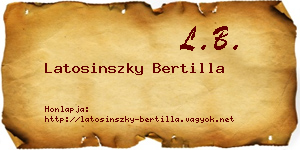 Latosinszky Bertilla névjegykártya